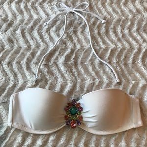 Victoria’s Secret White Jeweled Swim Bandeau
